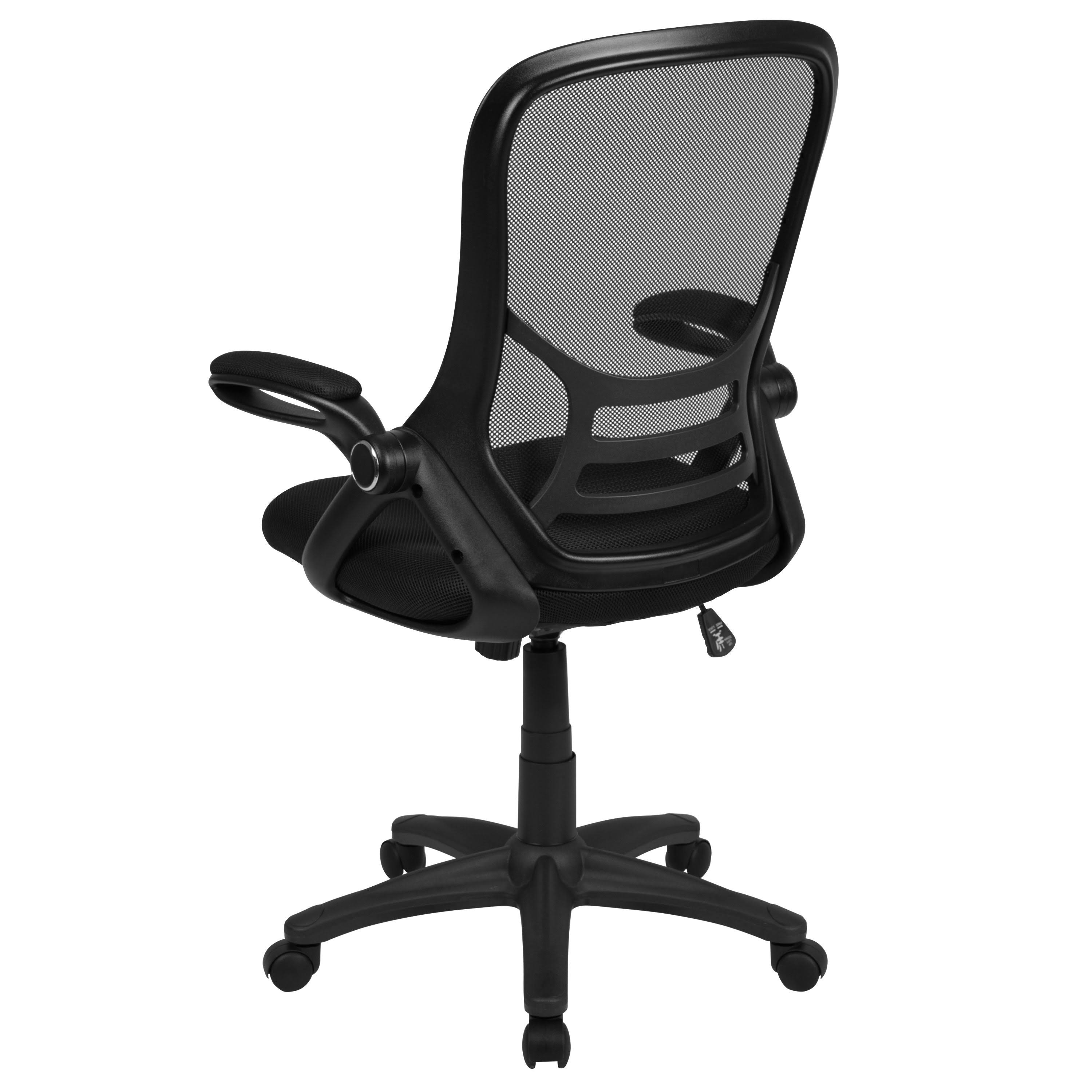 High Back Mesh Ergonomic Swivel Office Computer Chair with Flip-Up Arms - Dark Gray