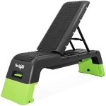 Yes4All Multifunctional Fitness Aerobic Step Platform/Aerobic Deck, Household Step Workout Bench- Green & Black
