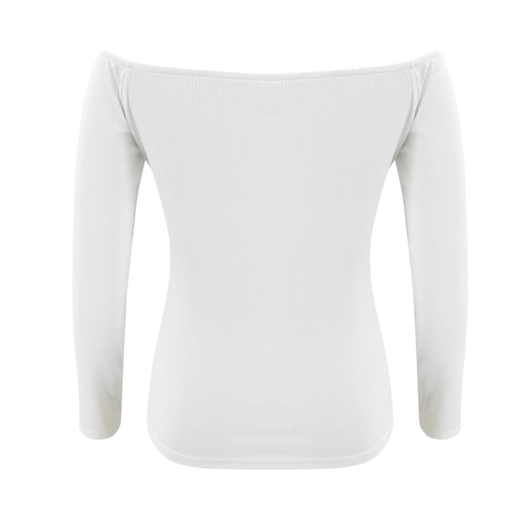 Fall Off Shoulder Tight Shirt with Sleeves