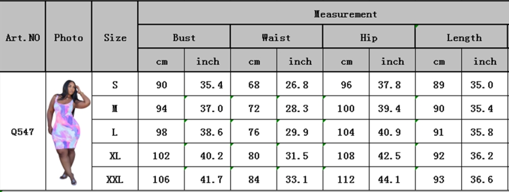 Sexy Tie Dye Bodycon Tank Dress