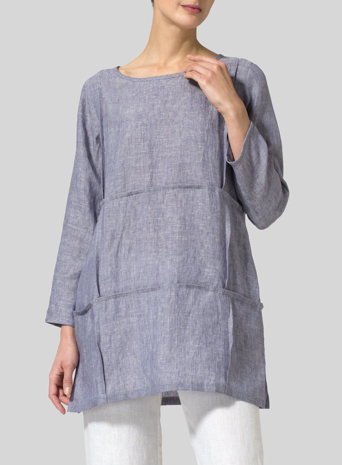 Patchwork Crew Neck Long Sleeve Shirts & Tops