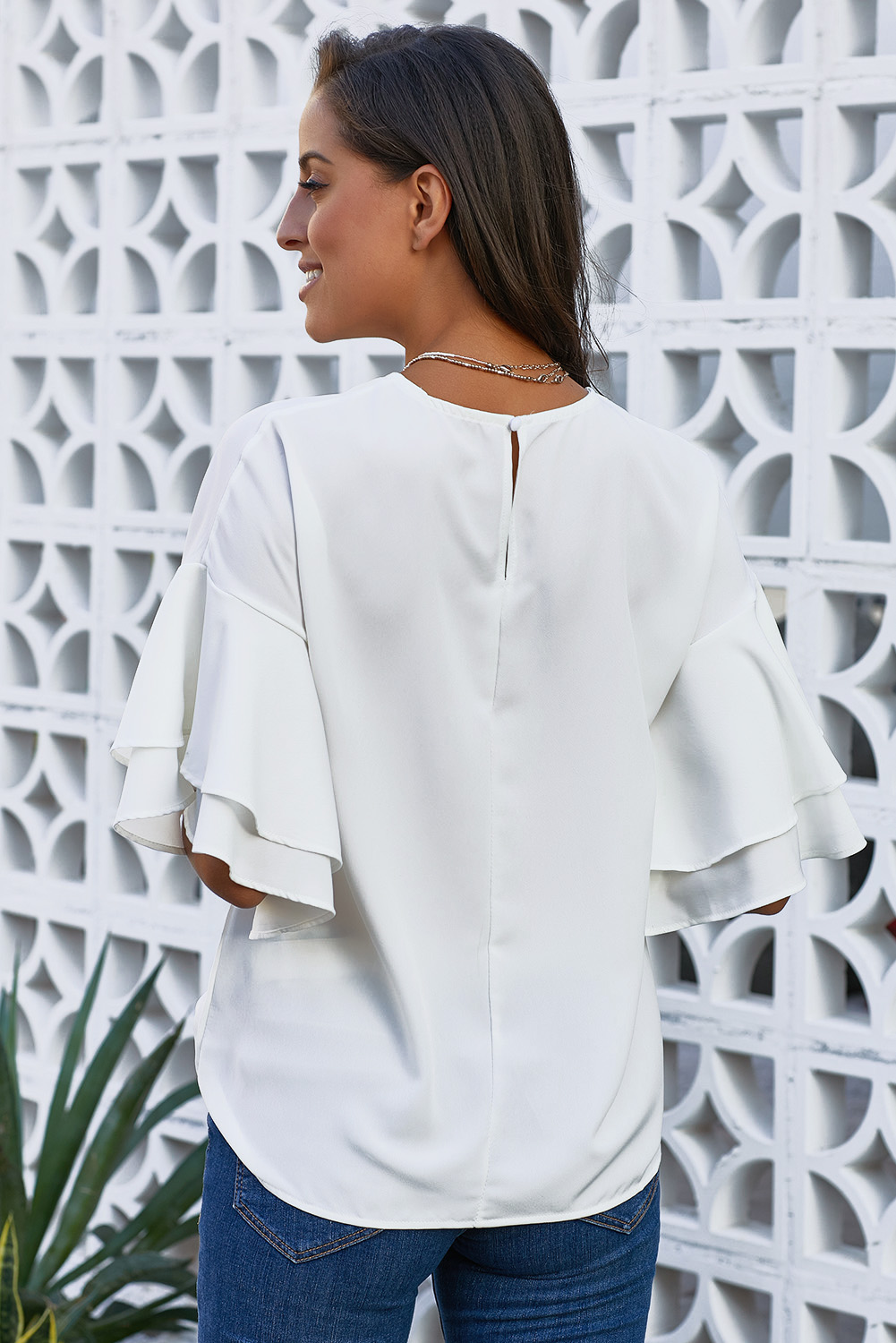 White Hamlet Tiered Sleeve Blouse