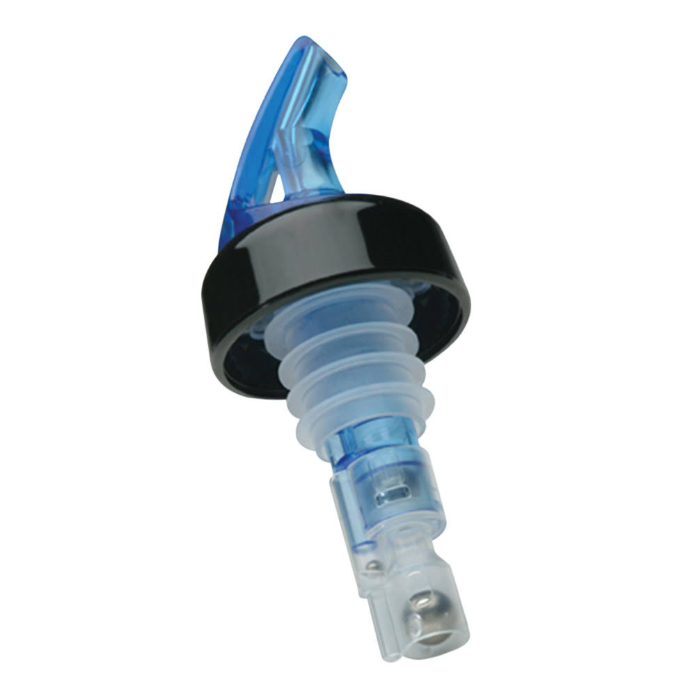 Precision Pours 200 Bl C 2 oz. Ocean Blue Measured Liquor Pourer with Collar - 12/Pack