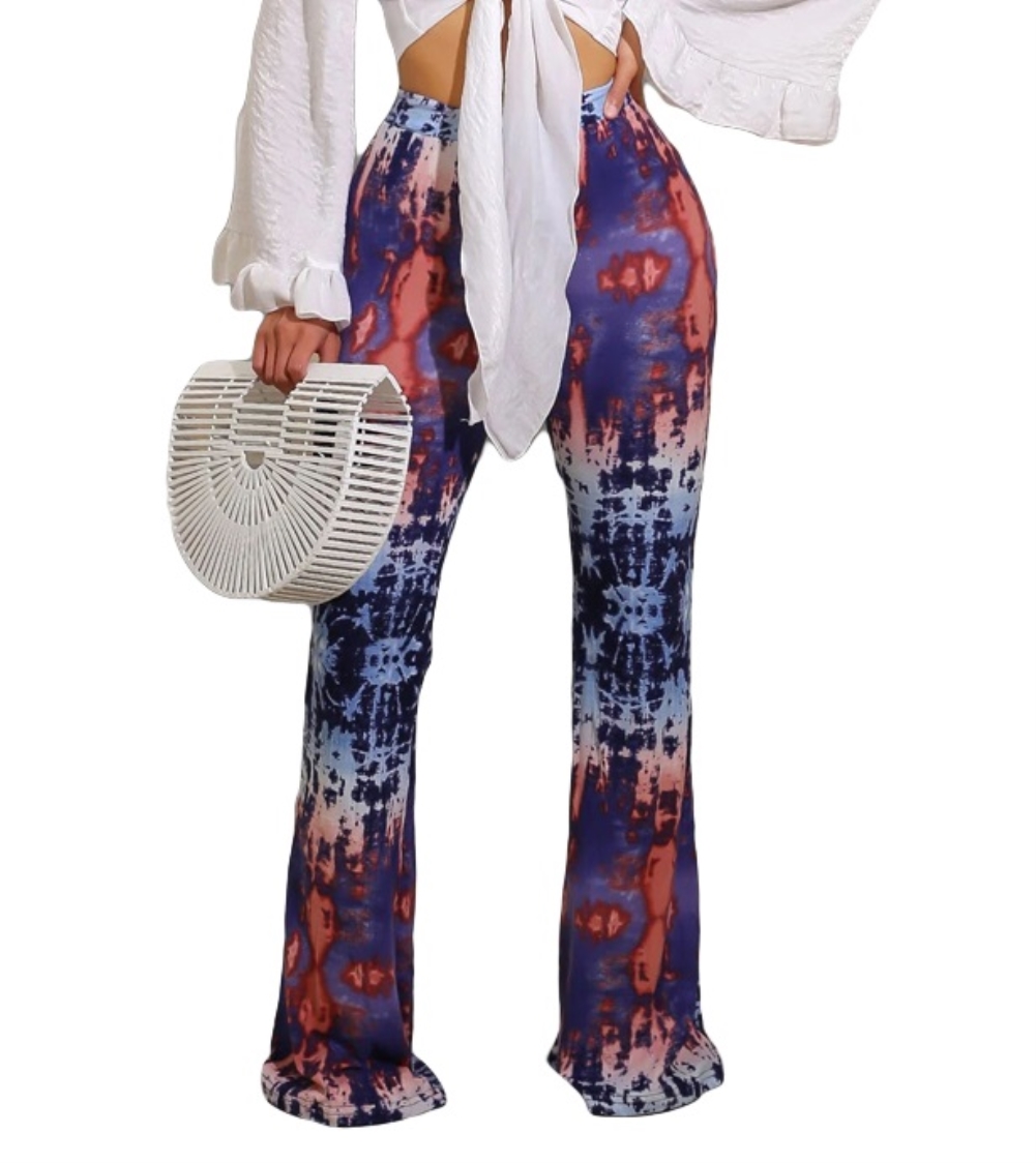 Sexy Tie Dye High Waist Trousers