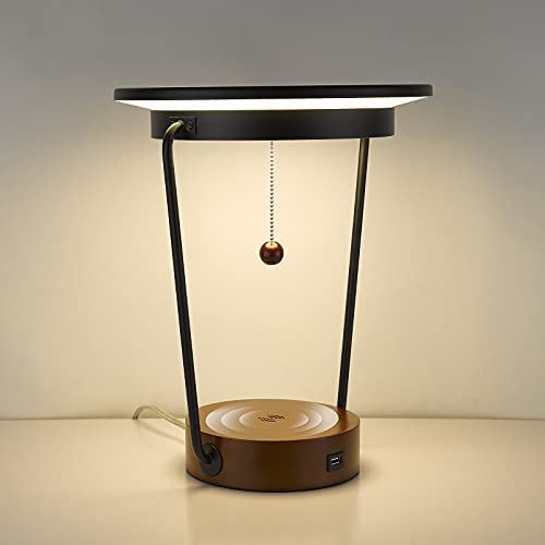 Eye-Caring LED Desk Lamp with Wireless Charger and USB Port for Home, Office