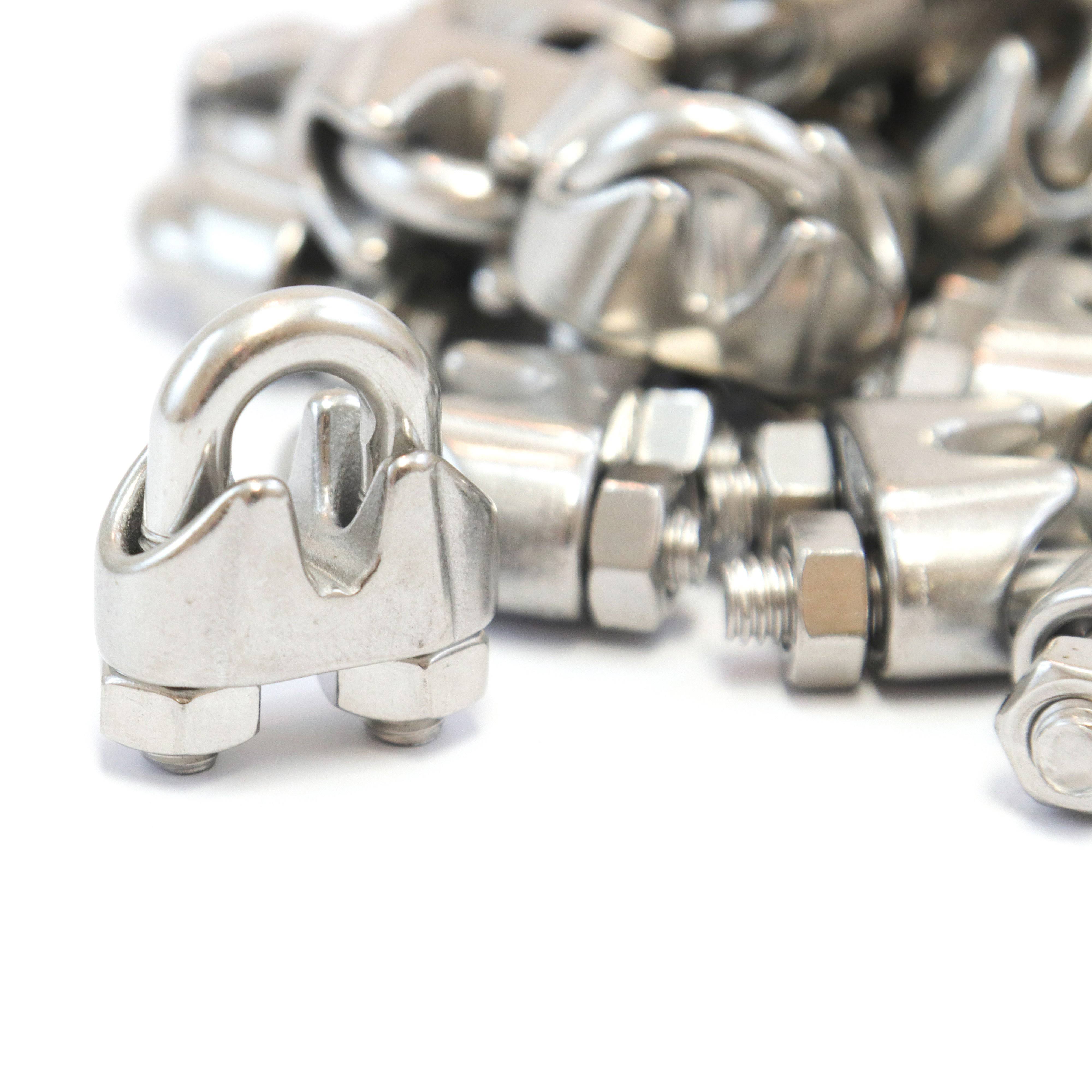 Red Hound Auto 50 - Stainless Steel Wire Rope Cable Clips 3/16 Inches - 5mm Premium