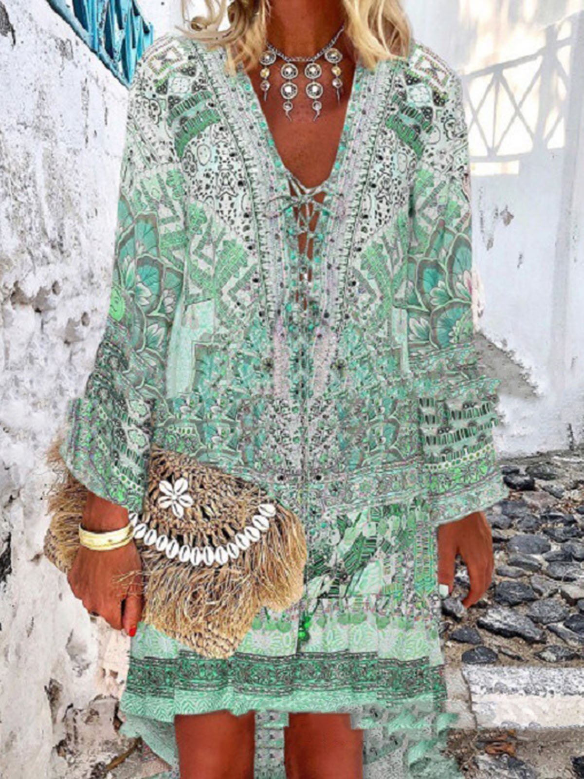 V Neck Women Dresses Holiday Dresses