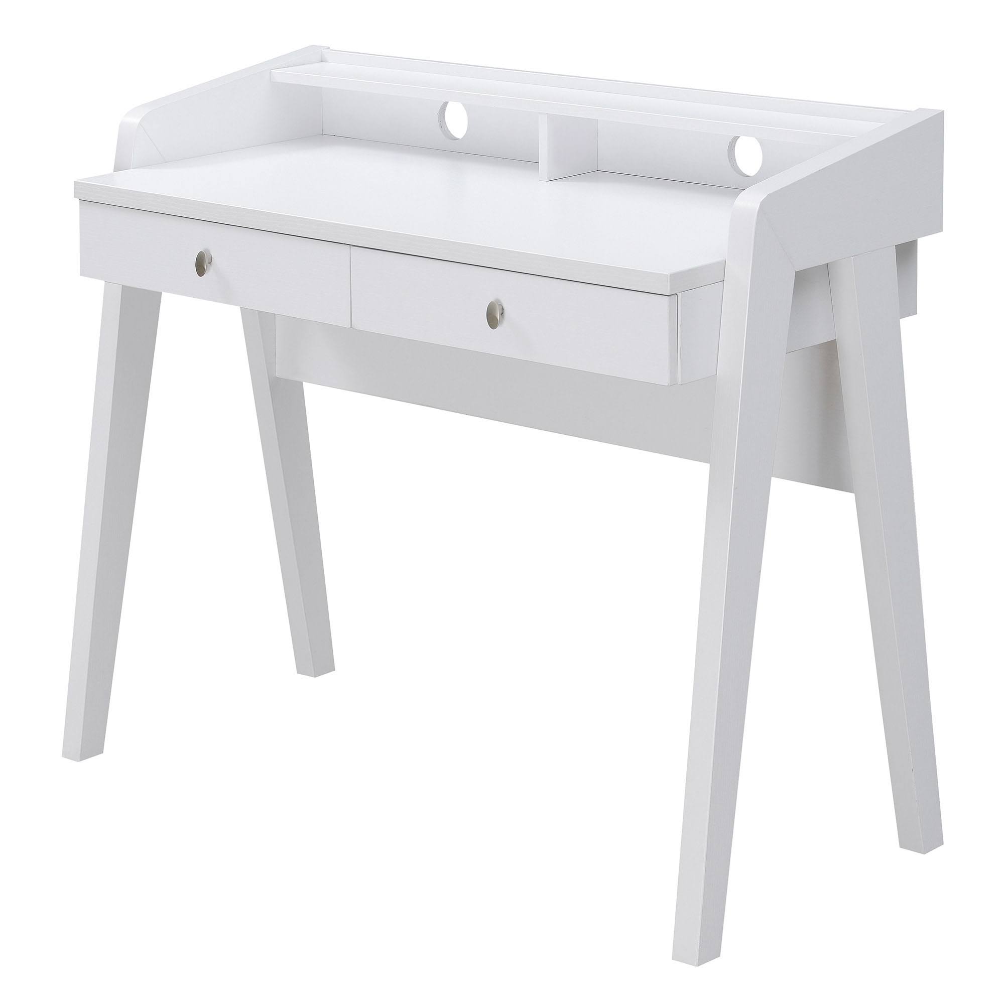 Convenience Concepts Newport Deluxe 2 Drawer Desk, White