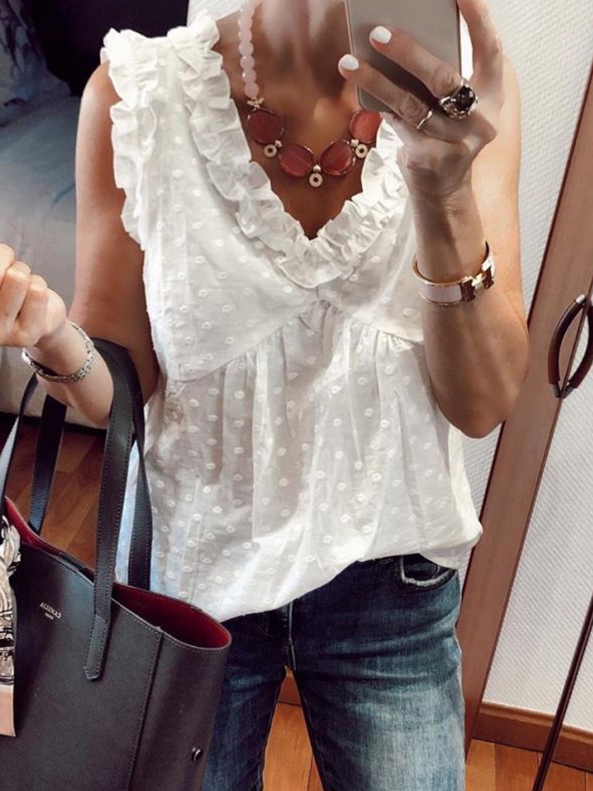 Plus Size Casual Short Sleeve V Neck Shirts & Tops