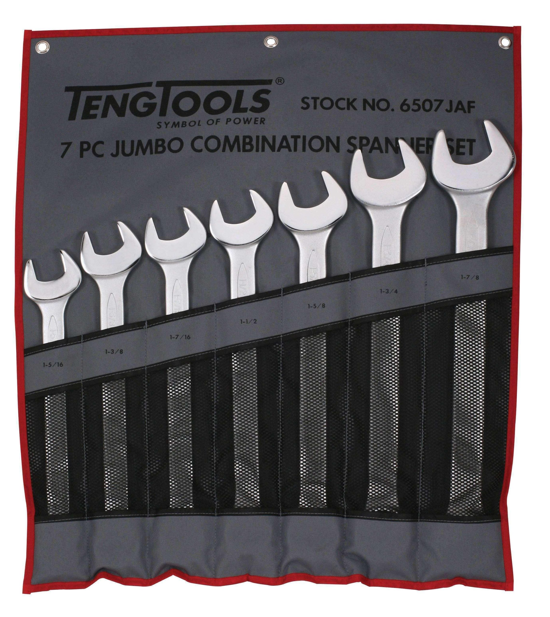 Teng Tools �C 7 Piece SAE Combination Wrench Set 1-5/16 to 1-7/8 inch �C TEN-O-6507JAF