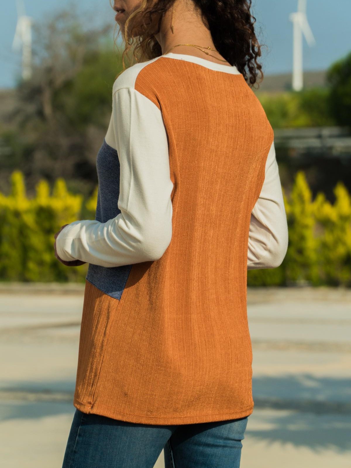 White Color-Block Solid Simple & Basic T-Shirts