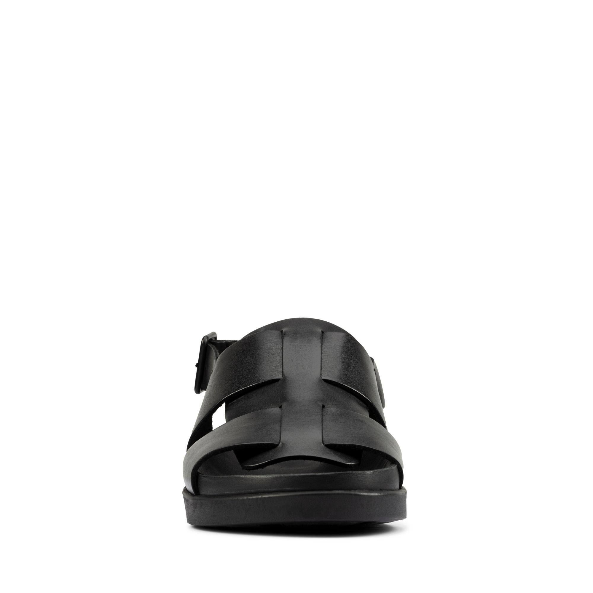 Men Sandals Sunder Strap Black Leather