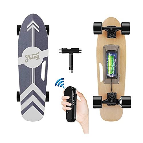 Tooluck Electric Skateboard with Remote, 350W Brushless Motor, 12MPH Top Speed