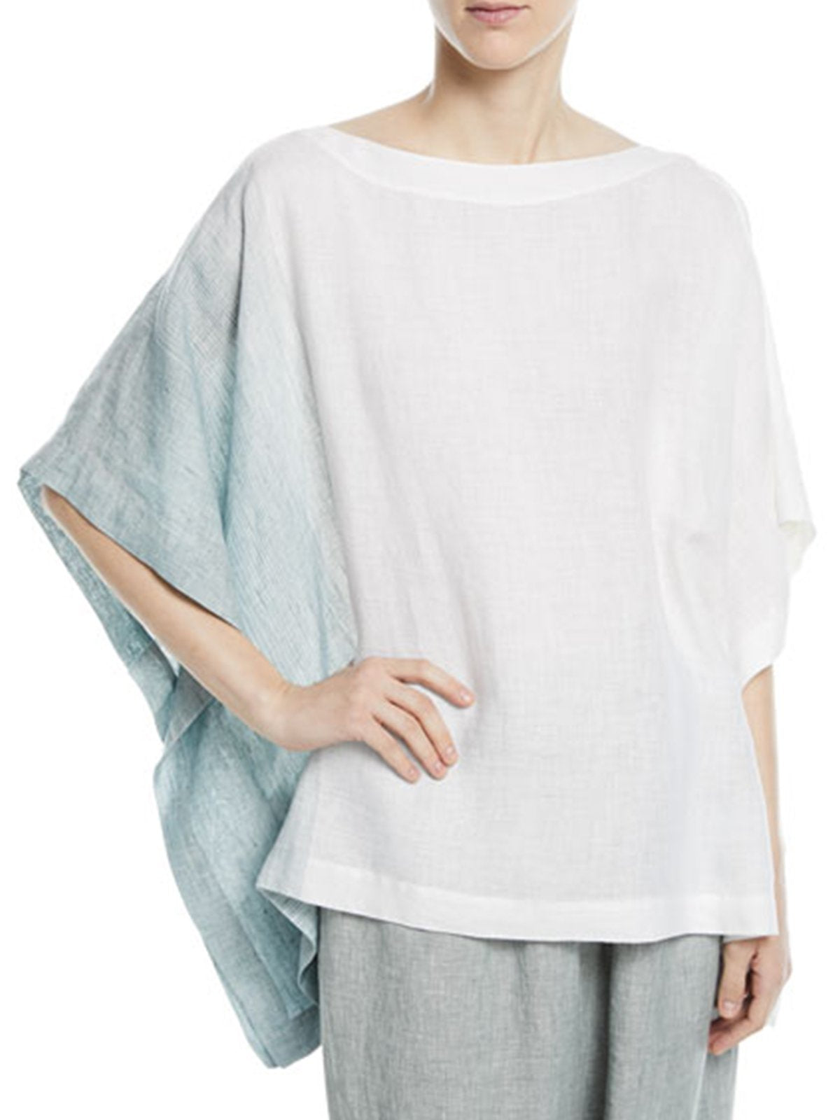 Plus Size Casual Half Sleeve Bat Sleeve Tops