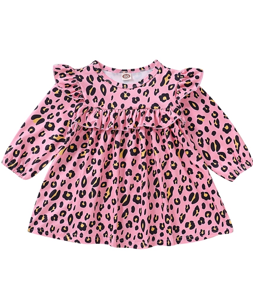 Kids Girl Print A-line Dress with Sleeves