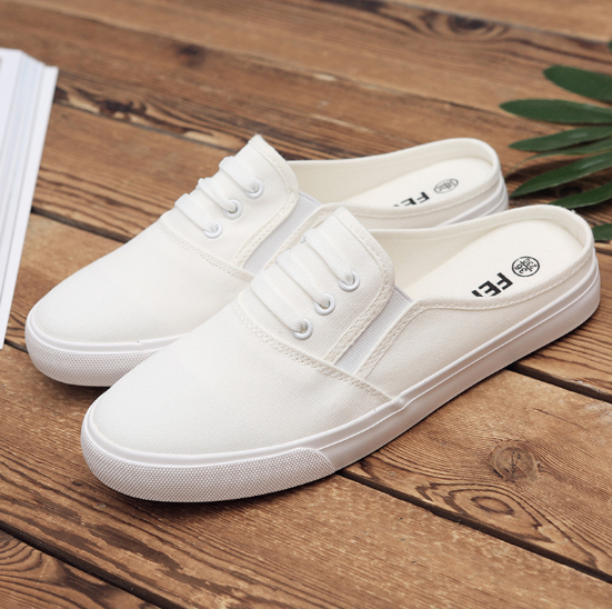 White Unisex Daily Spring/Fall Canvas Loafers