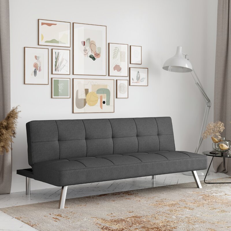 Full 66.1'' Wide Tufted Back Convertible Sofa