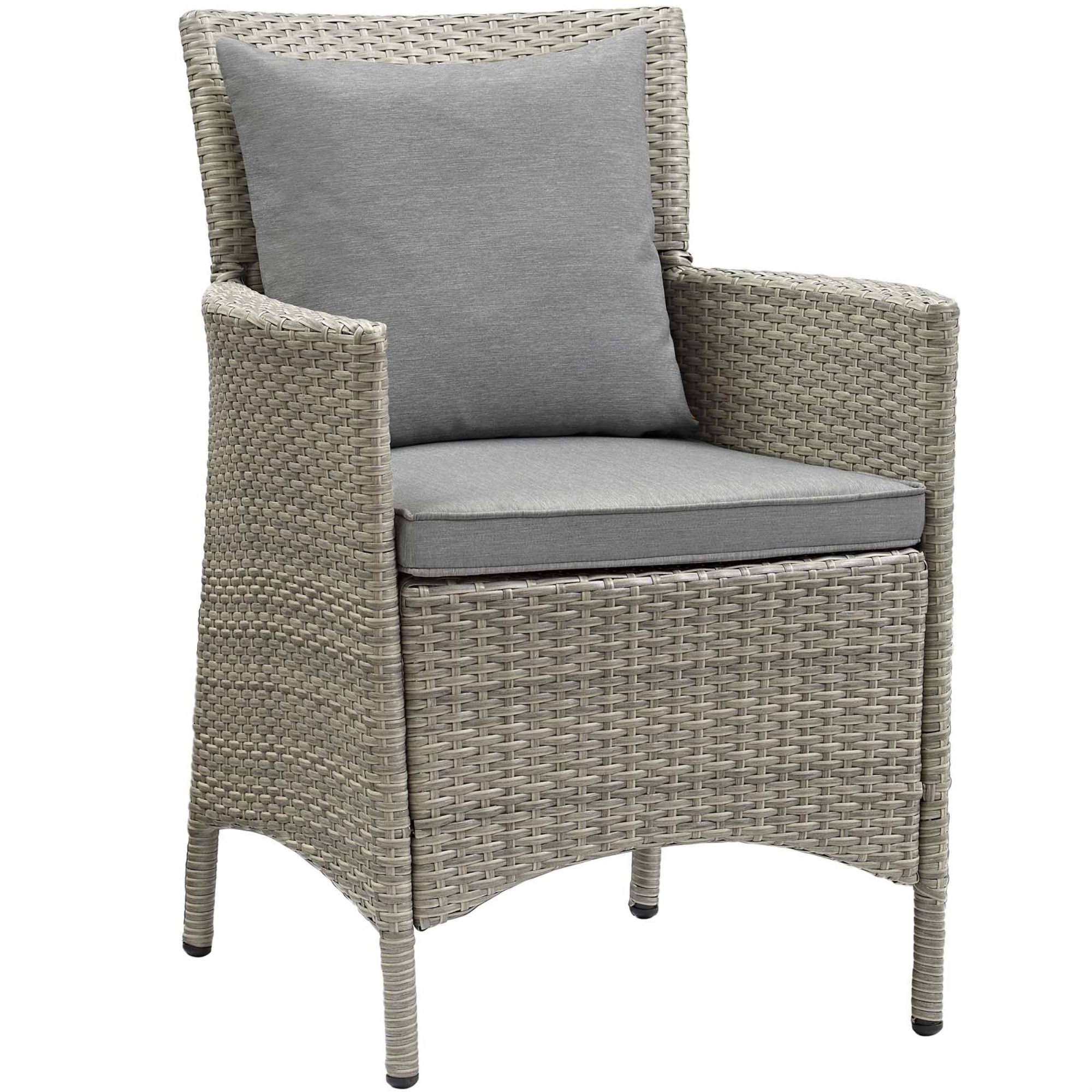 Ergode Conduit Outdoor Patio Wicker Rattan Dining Armchair - Light Gray Gray