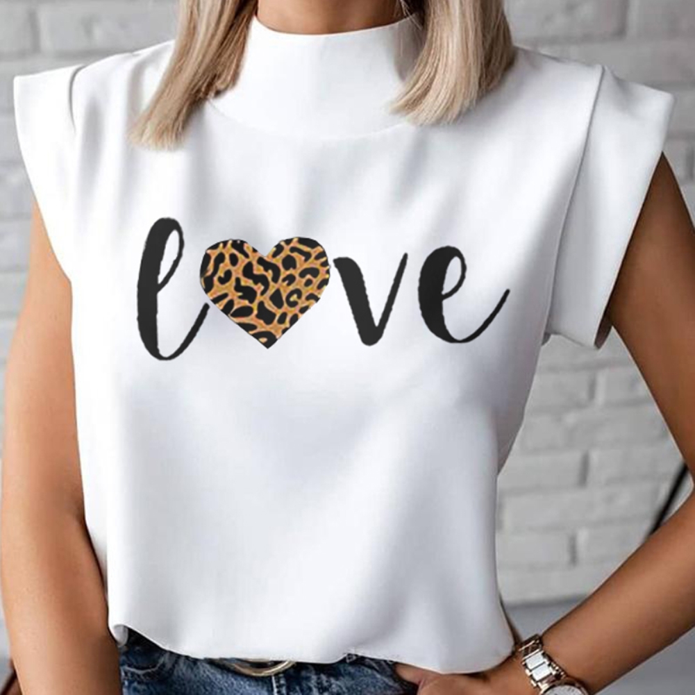 Summer Print White O Neck Regular Shirt
