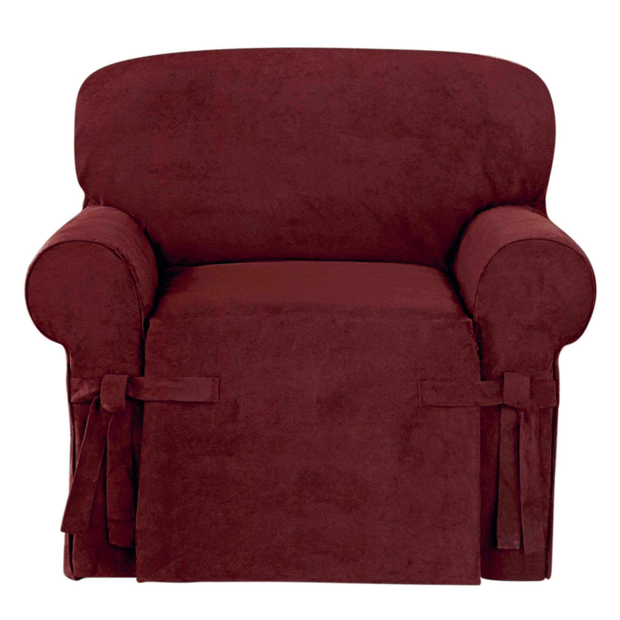 Suede Twill Chair Slipcover Red - Sure Fit