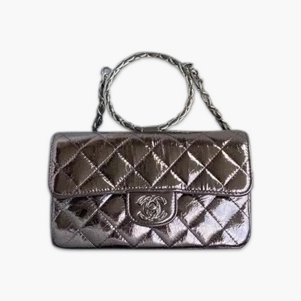 【原版皮】香奈儿/Chanel 手环包，金属质感圆环CF链条包，很限独特的颜色哇，不同光下折射出来不同的颜色，款号：AS1665