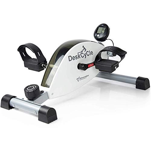 DeskCycle 2 Under Desk Bike Pedal Exerciser with Adjustable Leg �C Mini Exercise Bike Desk Cycle- Black & White