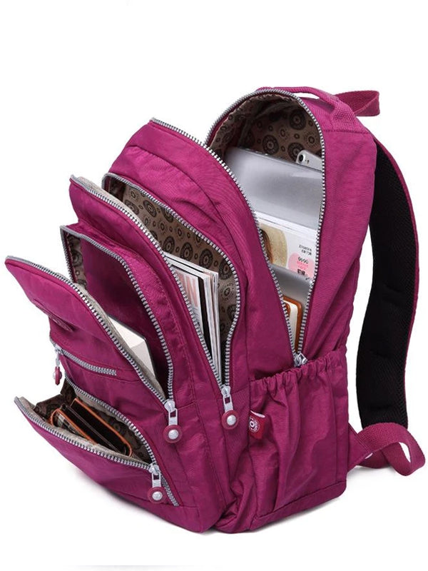 Outdoor Travel Waterproof Nylon Casual Multi Pockets Backpack