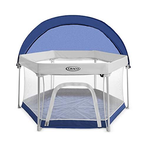 LX Playard Outdoor and Indoor Playspace with Compact Fold UV Canopy