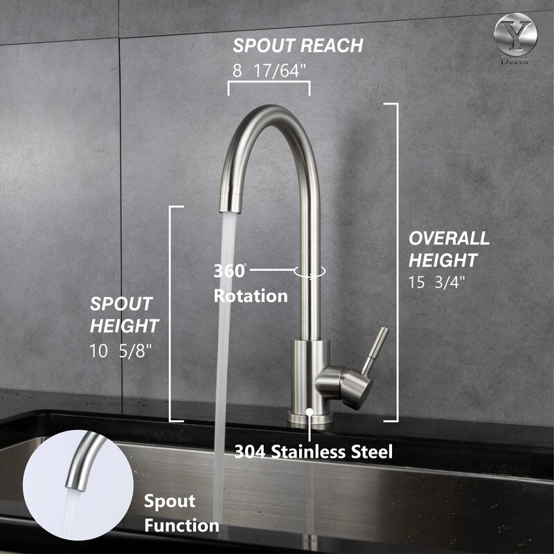 Single-Handle Kitchen Bar Faucet in Chrome