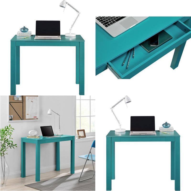 Ameriwood Home Delilah Parsons Desk with Drawer, Teal