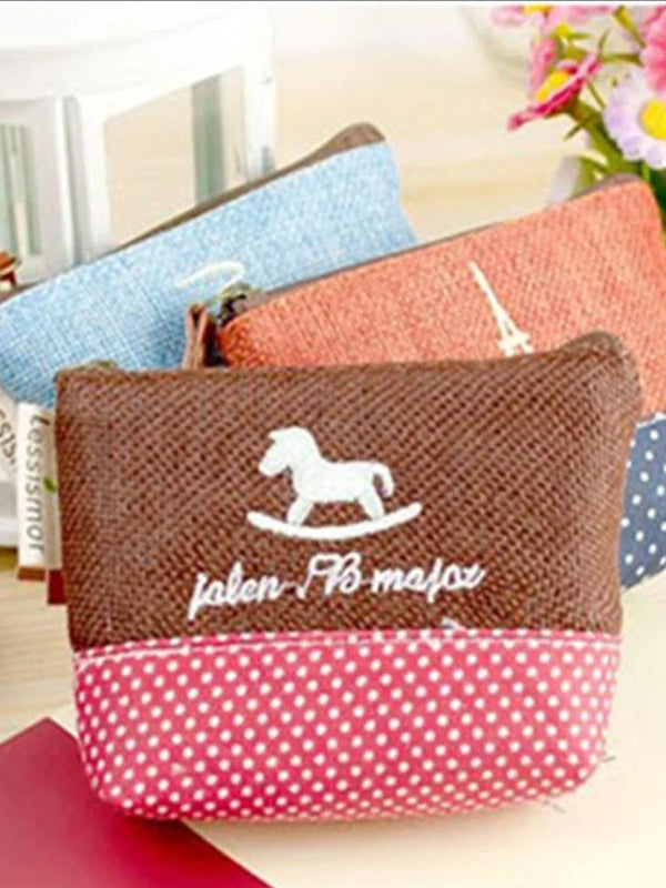 Pastoralism Coin Bag Cotton & Linen Creative Canvas Small Coin Purse Key Bag
