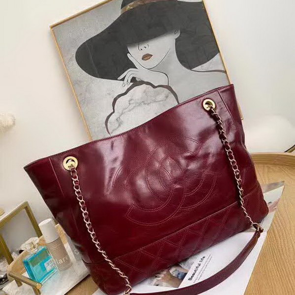 【原版皮】香奈儿/Chanel 购物袋，采用进口油腊牛皮，配顶级精美古铜金五金，非常高档新颖独特 ，休闲时尚，旅游购物最佳选择，款号：AS8345