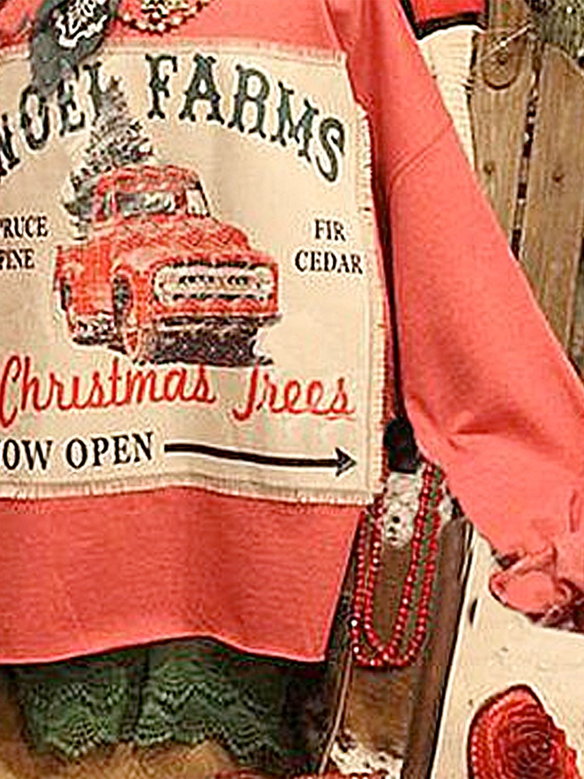 Christmas loose long sleeve printed sweatshirt