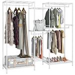 5 Tiers Freestanding Metal Wire Garment Rack for Hanging Clothes