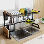 Over the Sink Stainless Steel Dish Rack Kitchen Dish Drainer