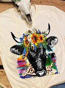 Apricot Cotton Short Sleeve Crew Neck Shift Shirts & Tops