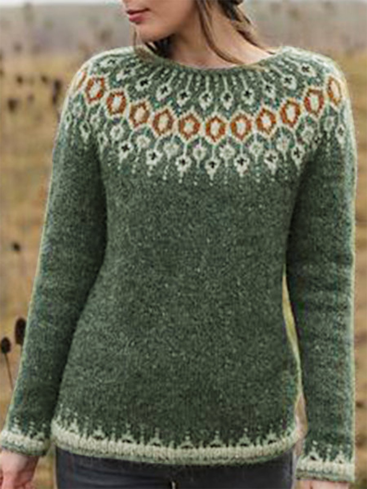 Color-Block Vintage Sweater