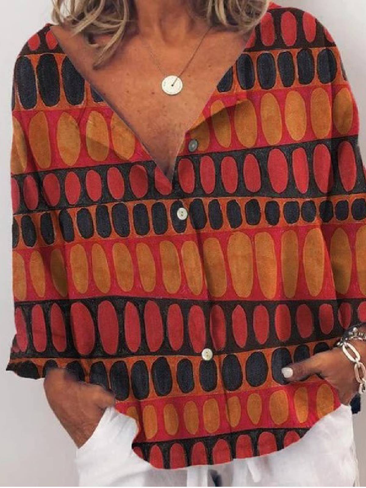 Printed Casual Shirts & Tops Plus Size