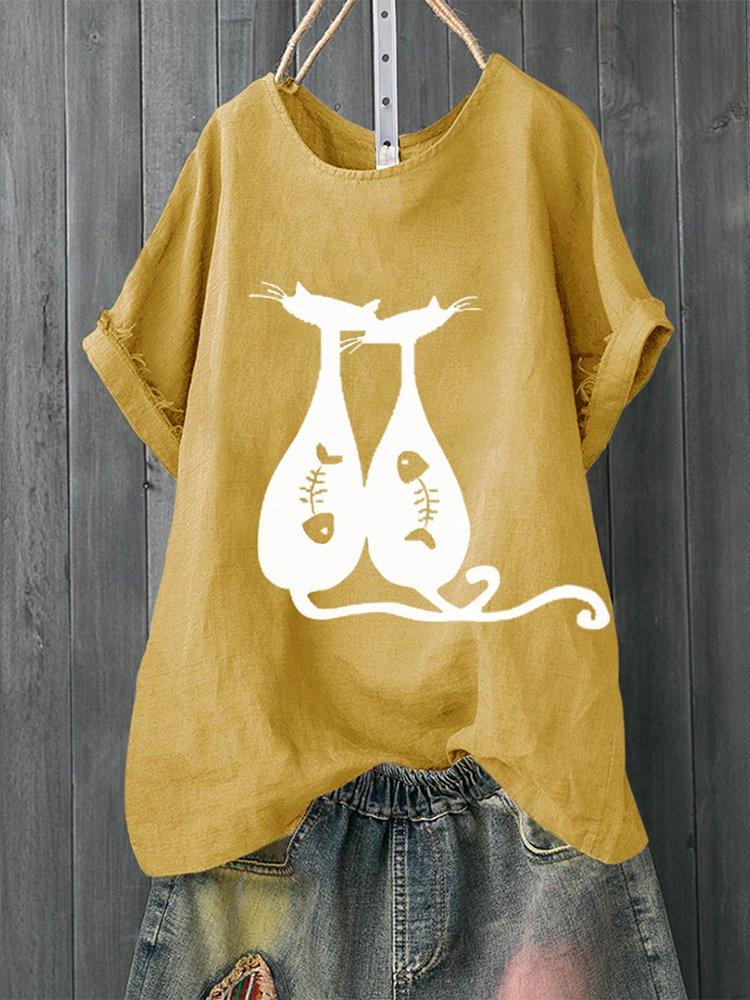 Cotton-Blend Casual Shirts & Tops