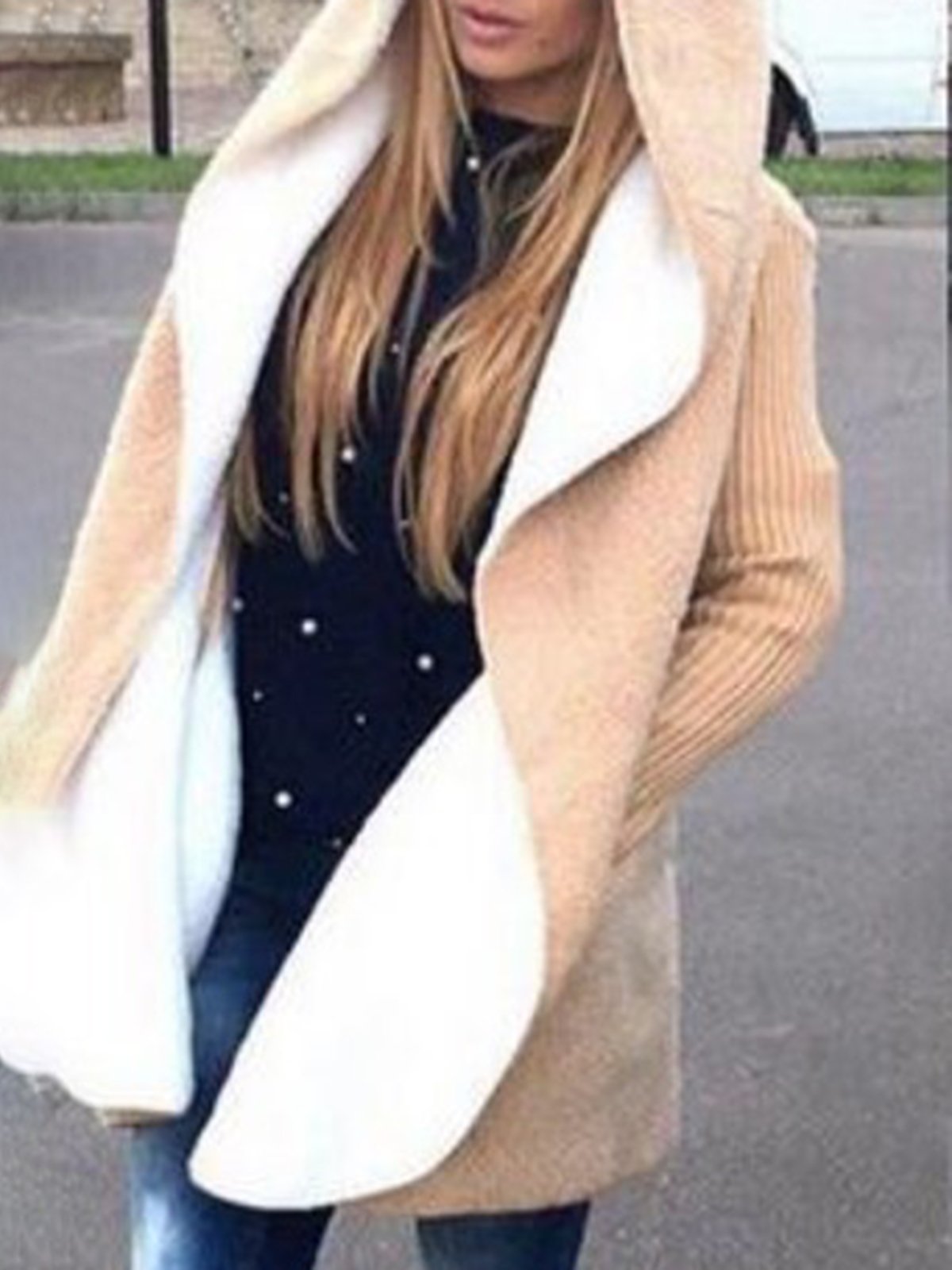 Cashmere Warm Jacket Female Loose Lrge Size Hoodie Long Cardigan