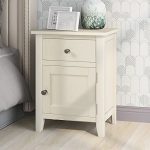 Wood Nightstand w/ 1 Drawer & Door Cupboard 25��� Tall for Bedroom & Living Room