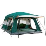 Extra Large Tent 12 Person(Style-B), Family Cabin Tents, 2-Rooms, Straight Wall, 3 Doors and 3 Windows with Mesh