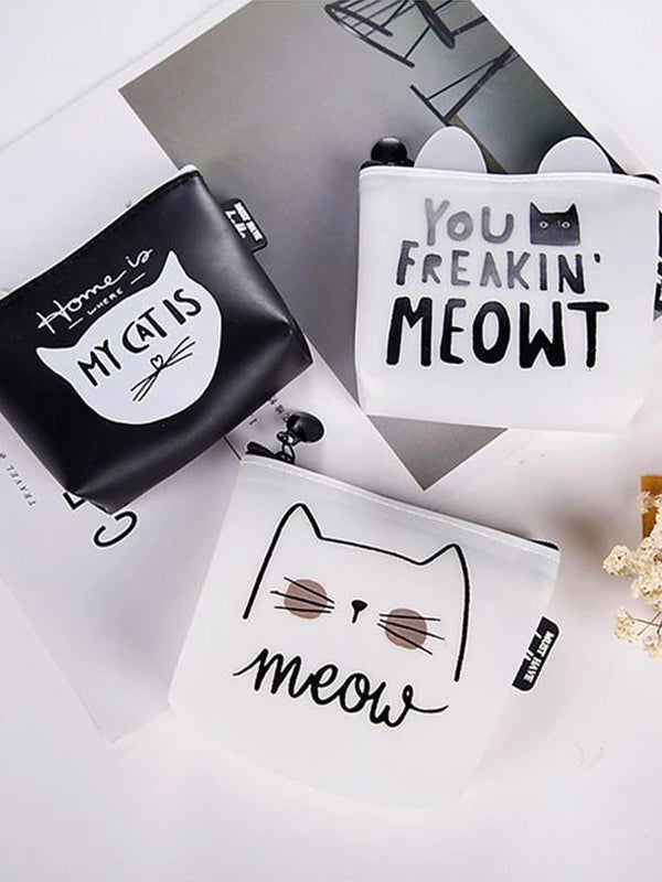Silica gel Cute Cat Letter Wallets
