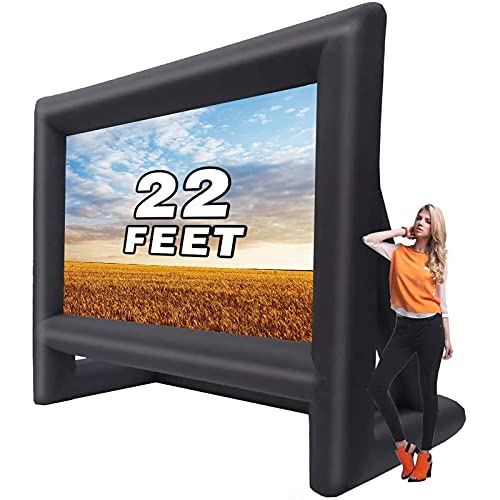 22 feet Projector Screen with Rope, Blower and Tent Stakes for Outdoor and Indoor