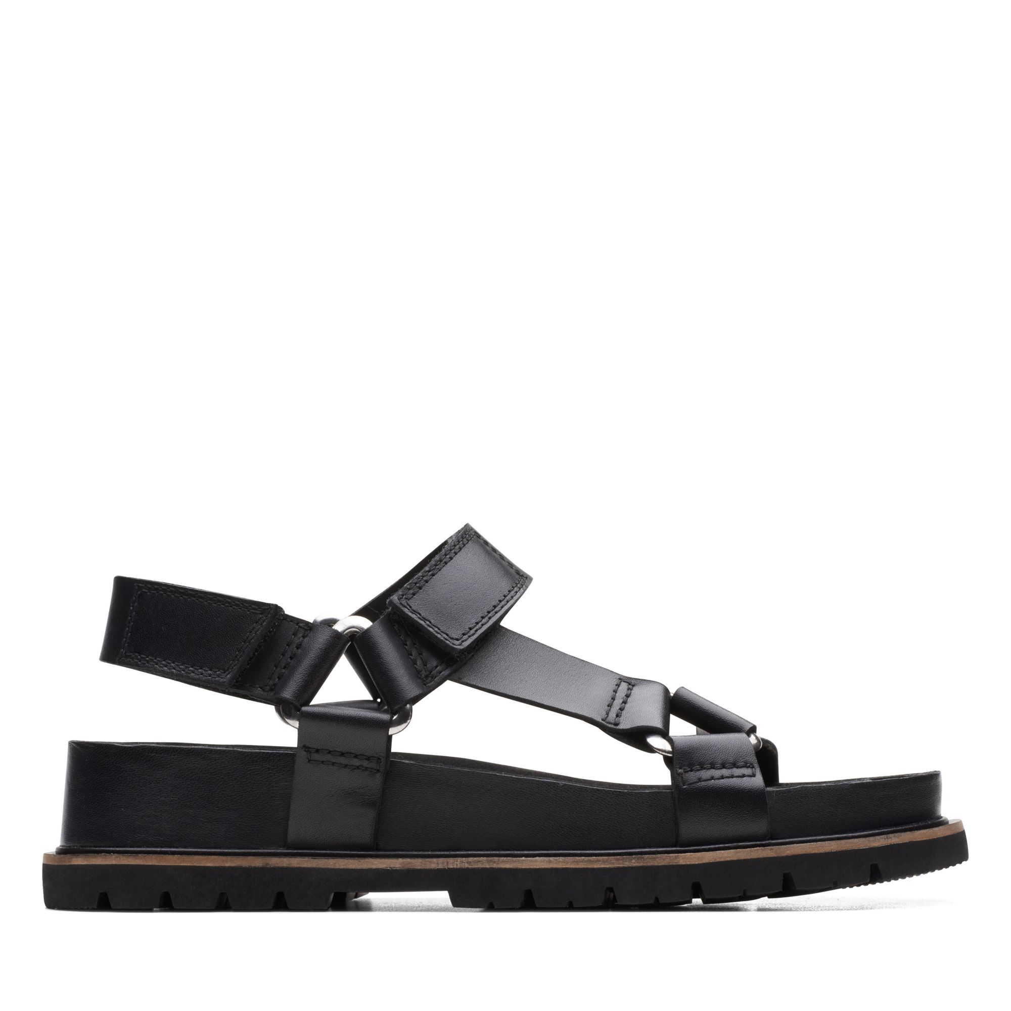 Women Sandals Orianna Sporty Black Leather
