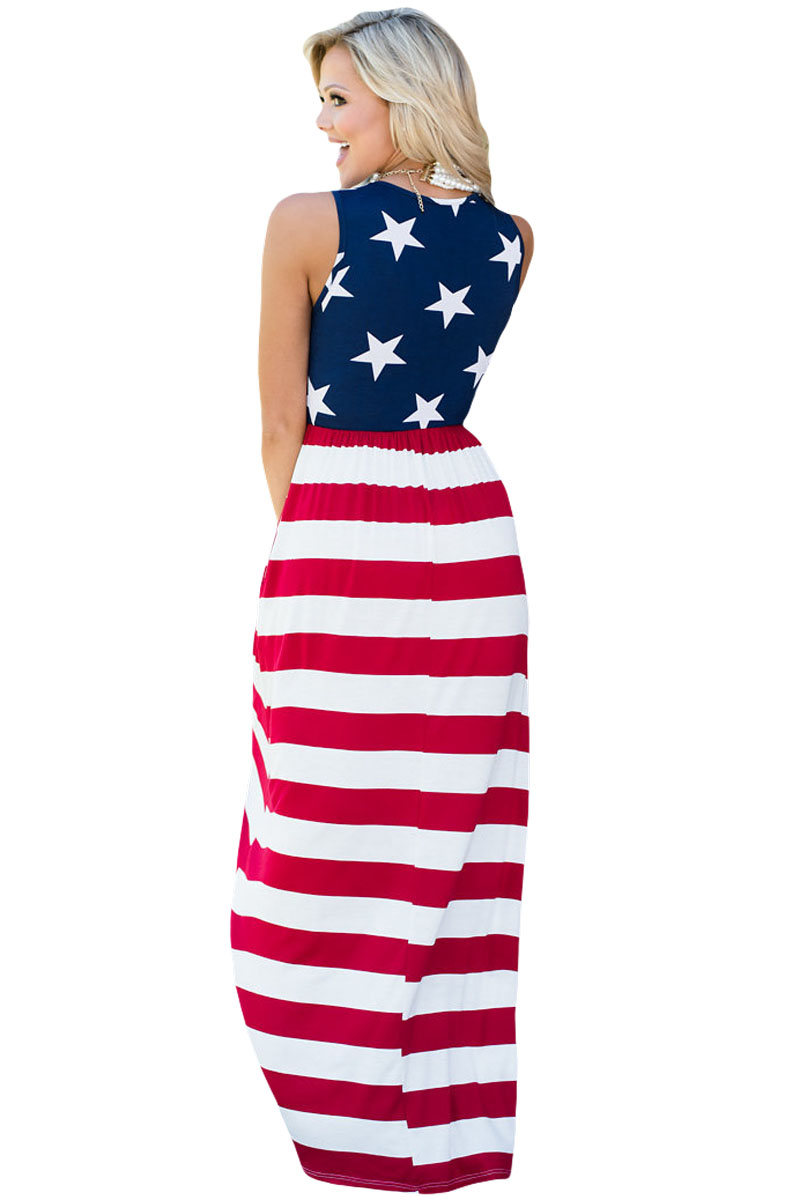 Country Love American Flag Maxi Dress