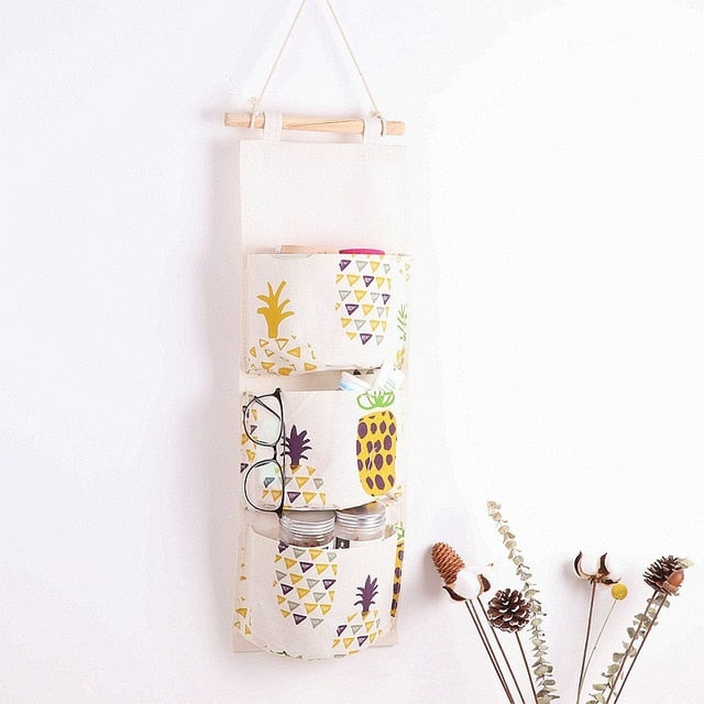 3 Pockets Wall Hanging Bag Linen Closet Organizer