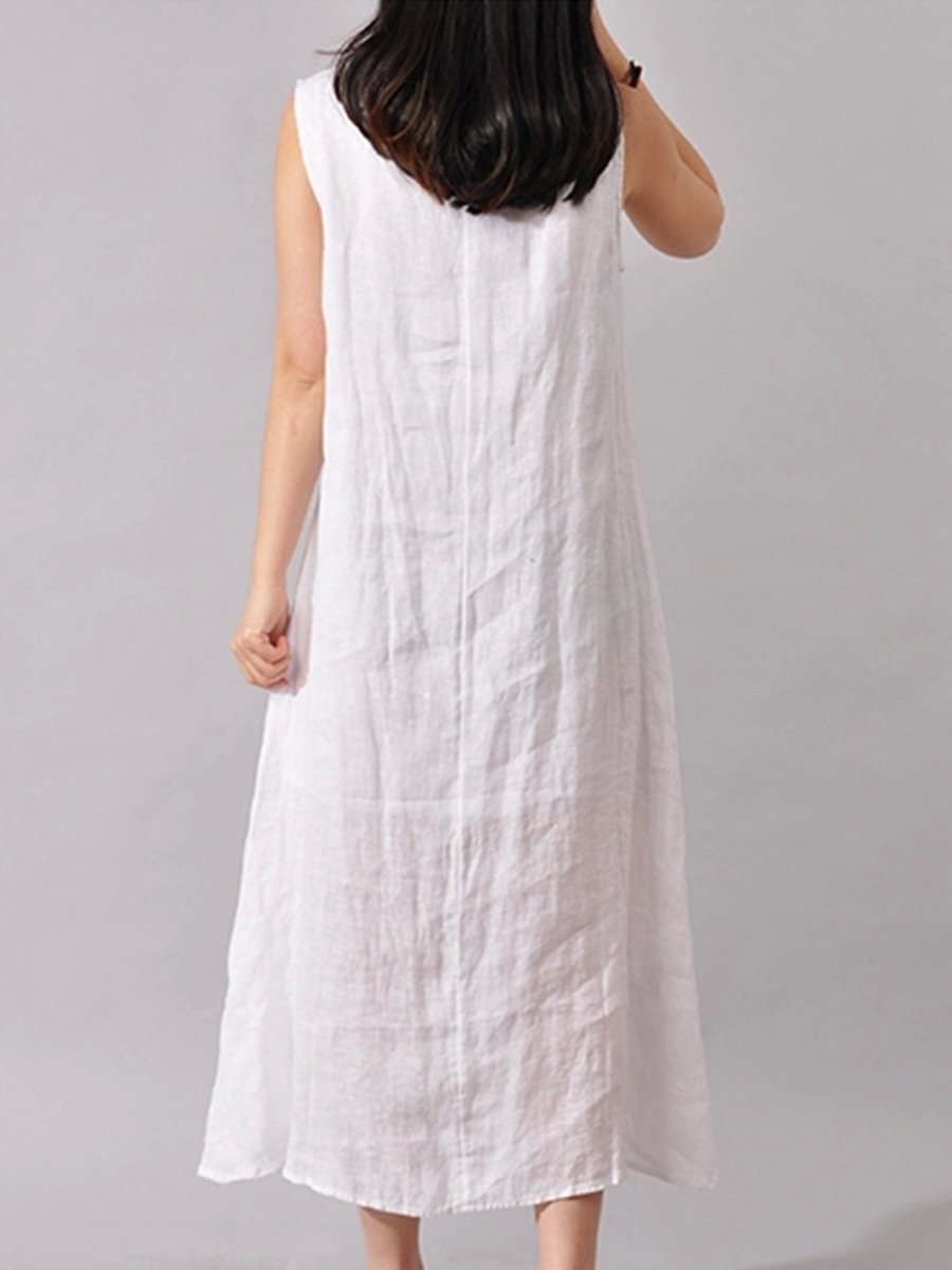 High-Low Round Neck Printed Maxi Dress