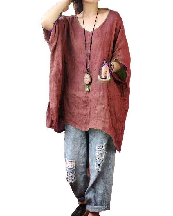 Long Sleeve Linen Casual Casual Tops