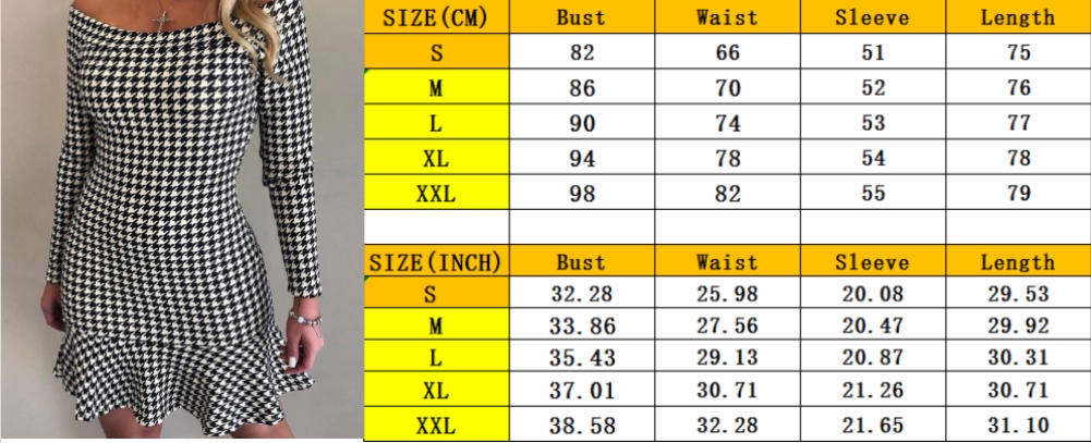 White and Black Print Mermaid Party Dress